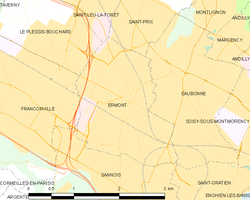 Map commune FR insee code 95219